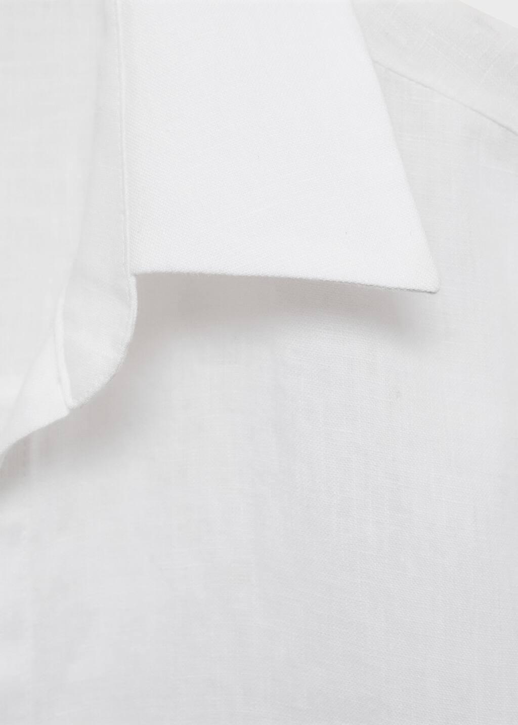 White Regular Linen Shirt, , large image number 7
