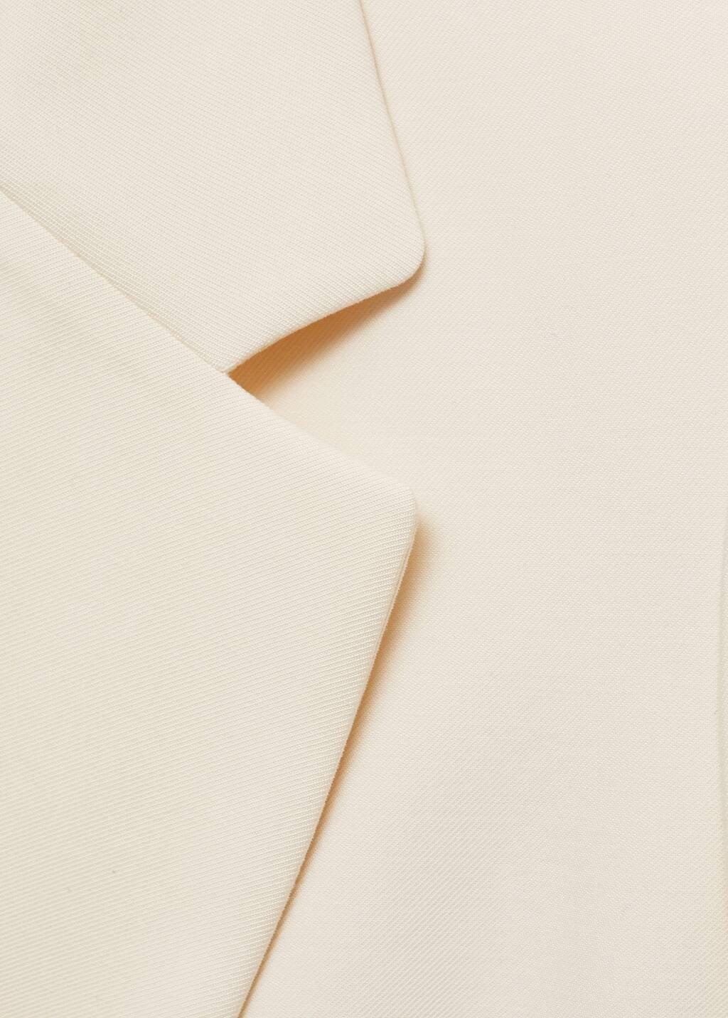 Beige Straight-Fit Suit Jacket, , large image number 4