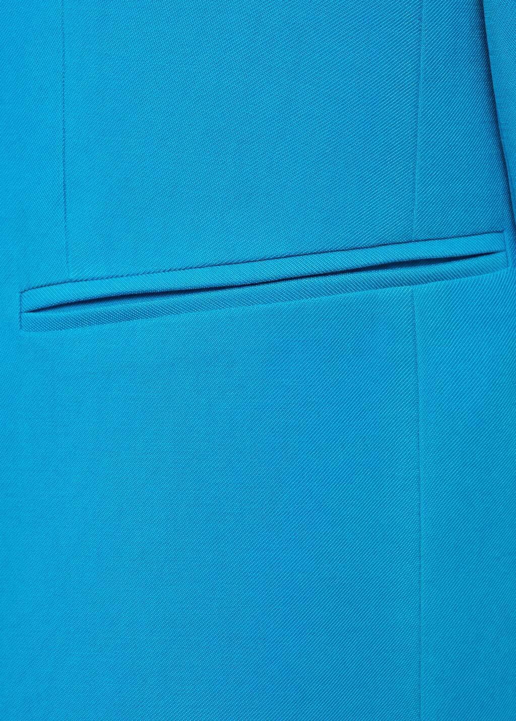 Blue Straight-Fit Suit Jacket, , large image number 3