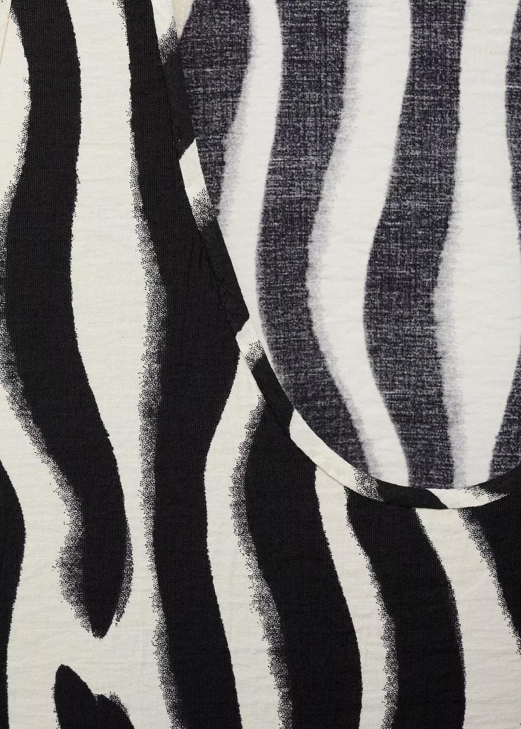 Beige Zebra-Print Strappy Top, , large image number 4