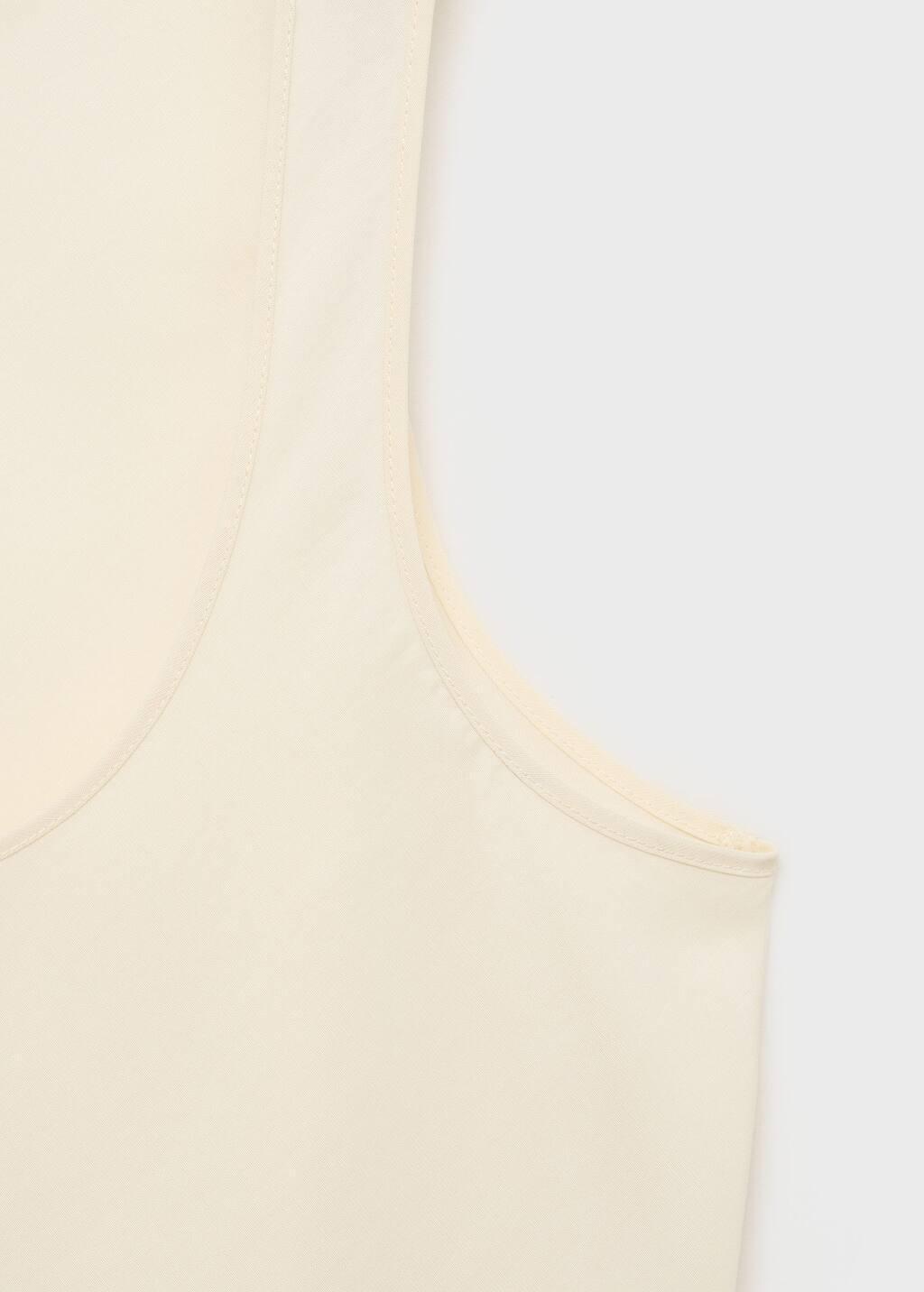 Beige Asymmetrical Lyocell Top, , large image number 2