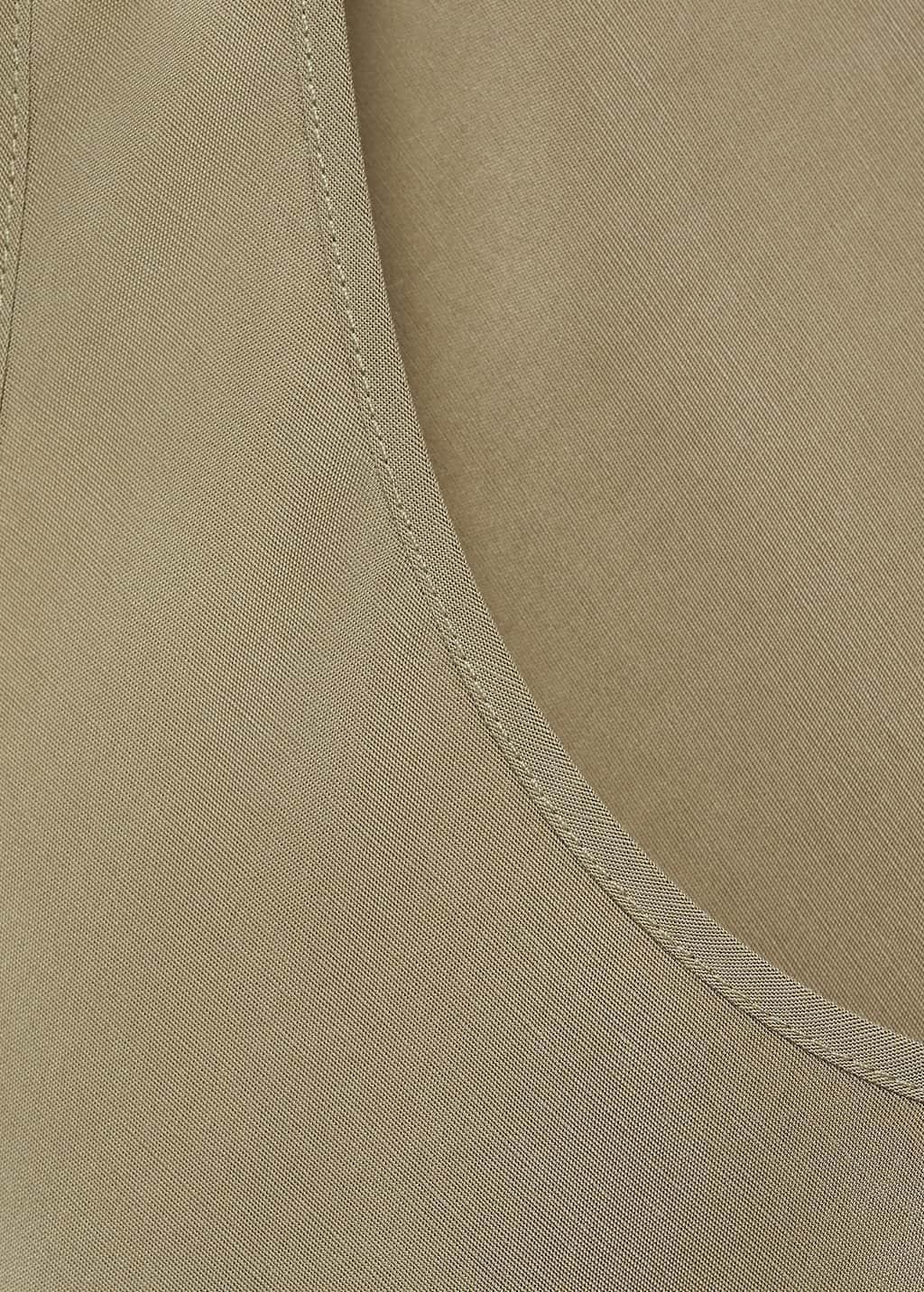 Khaki Asymmetrical Lyocell Top, , large image number 5