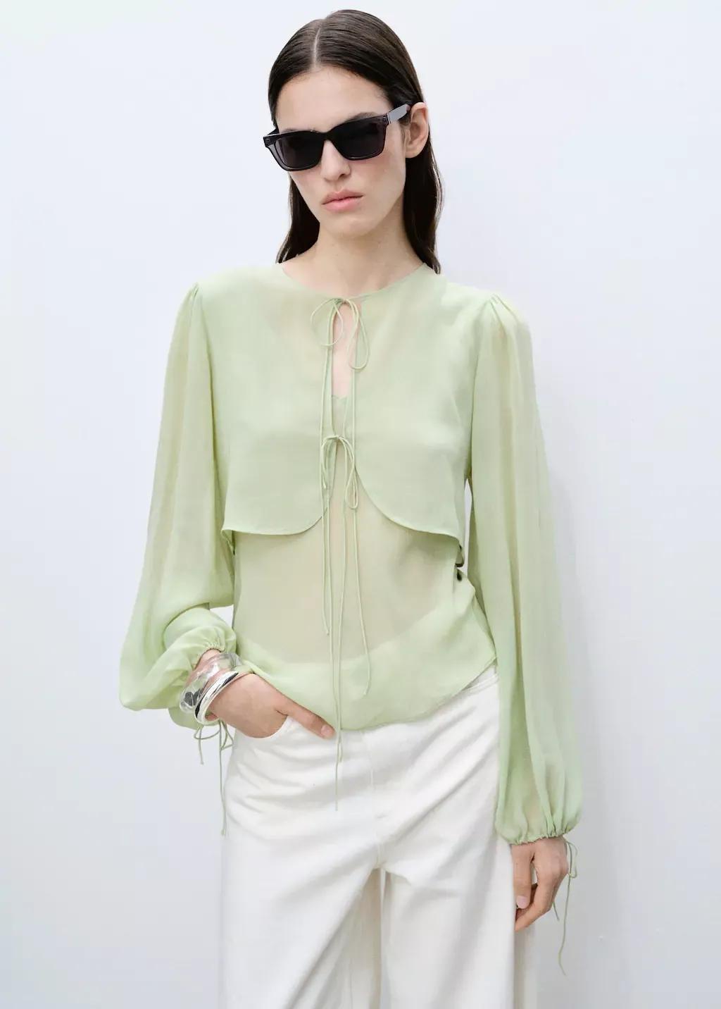 Combined Frills Ruffle Blouse, , large image number 0