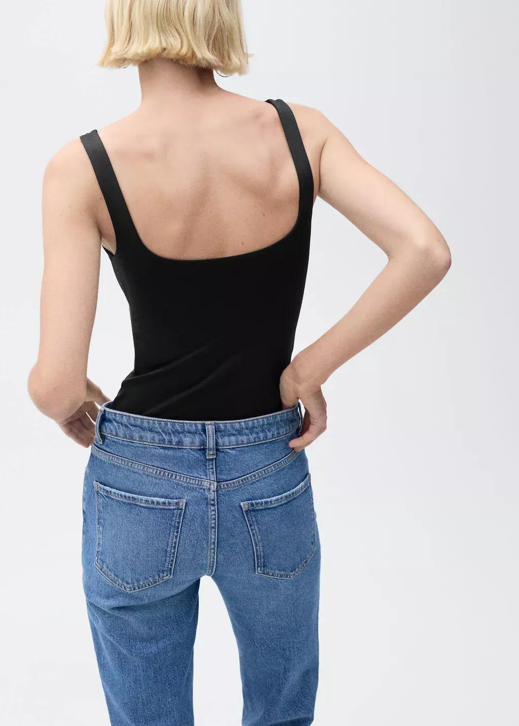 Black Sleeveless Fitted Bodysuit, , large image number 5