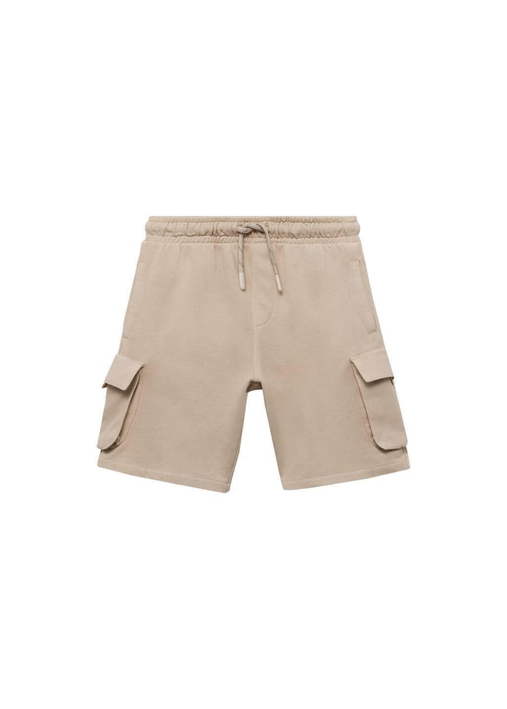 LIGHT BEIGE Drawstring cargo Bermuda shorts, Kids Boy, , large image number 0