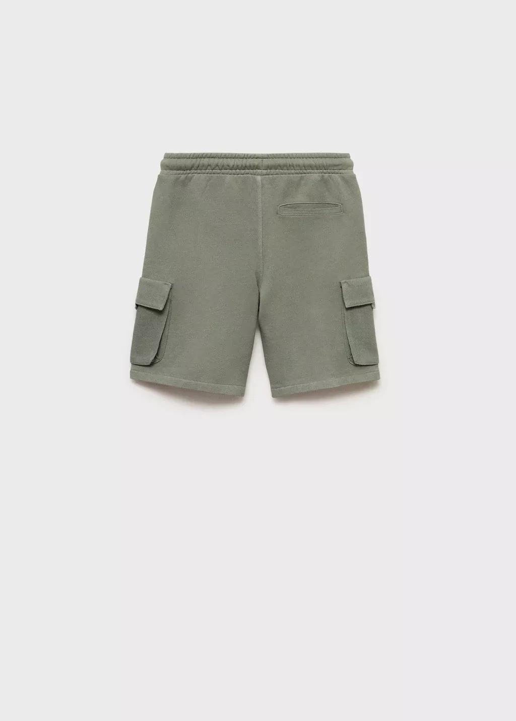 Green Drawstring Cargo Bermuda Shorts, Kids Boy, , large image number 1
