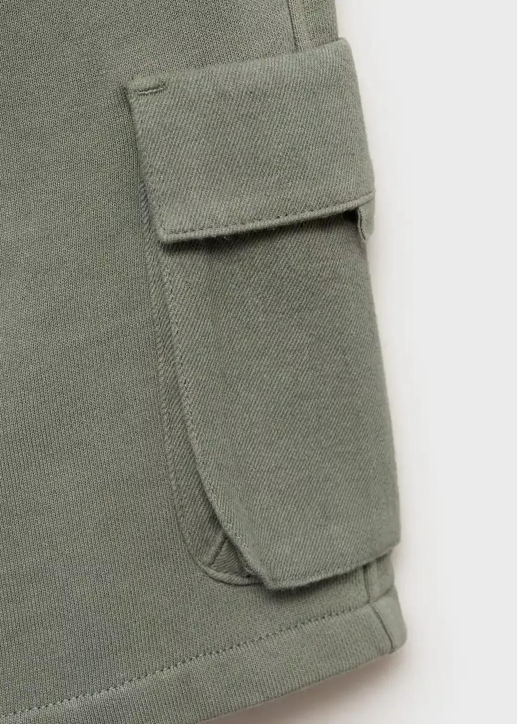 Green Drawstring Cargo Bermuda Shorts, Kids Boy, , large image number 2