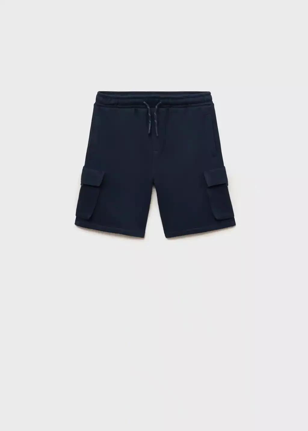 NAVY Drawstring cargo Bermuda shorts, Kids Boy, , large image number 4