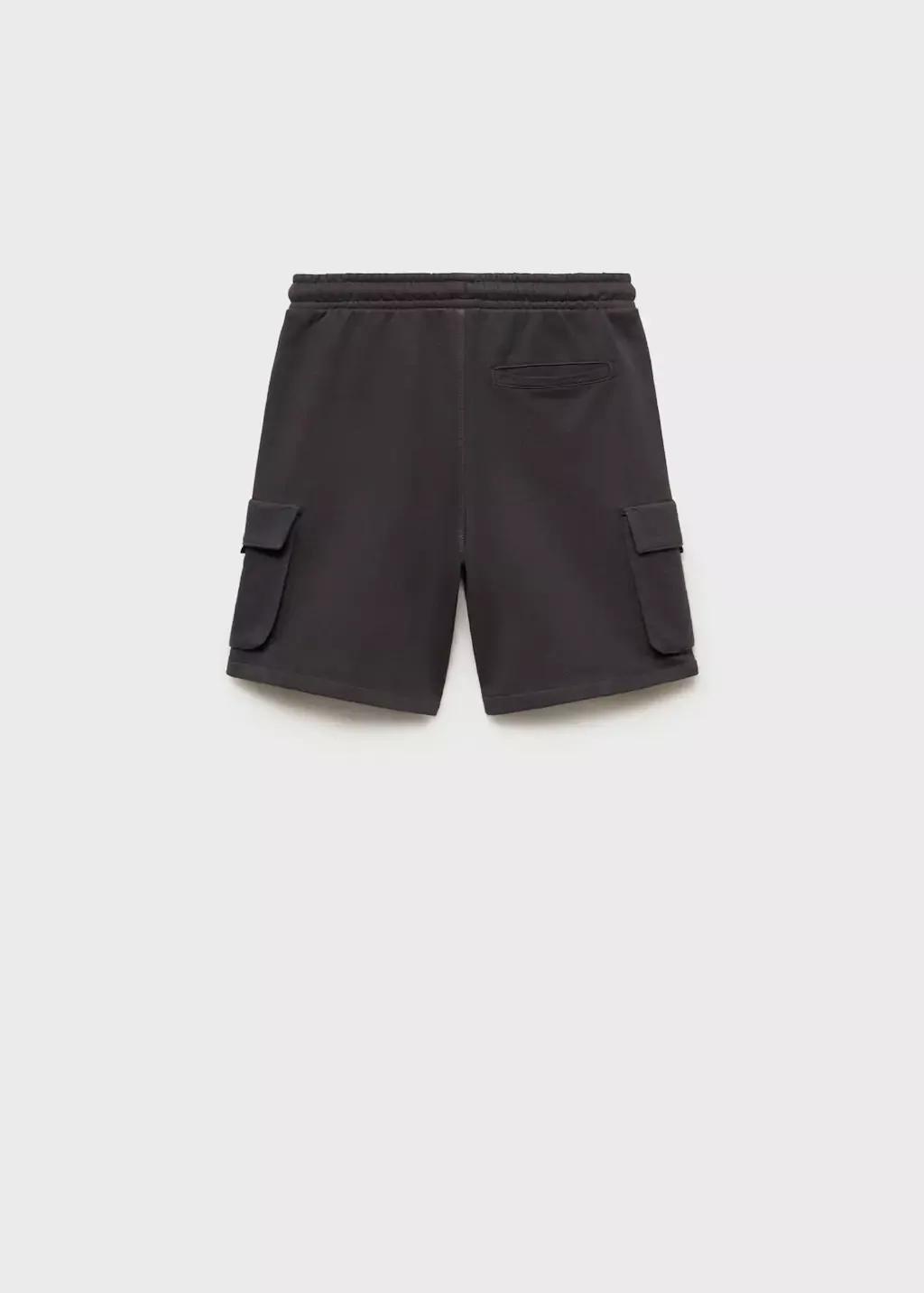 Grey Drawstring Cargo Bermuda Shorts, Kids Boy, , large image number 1