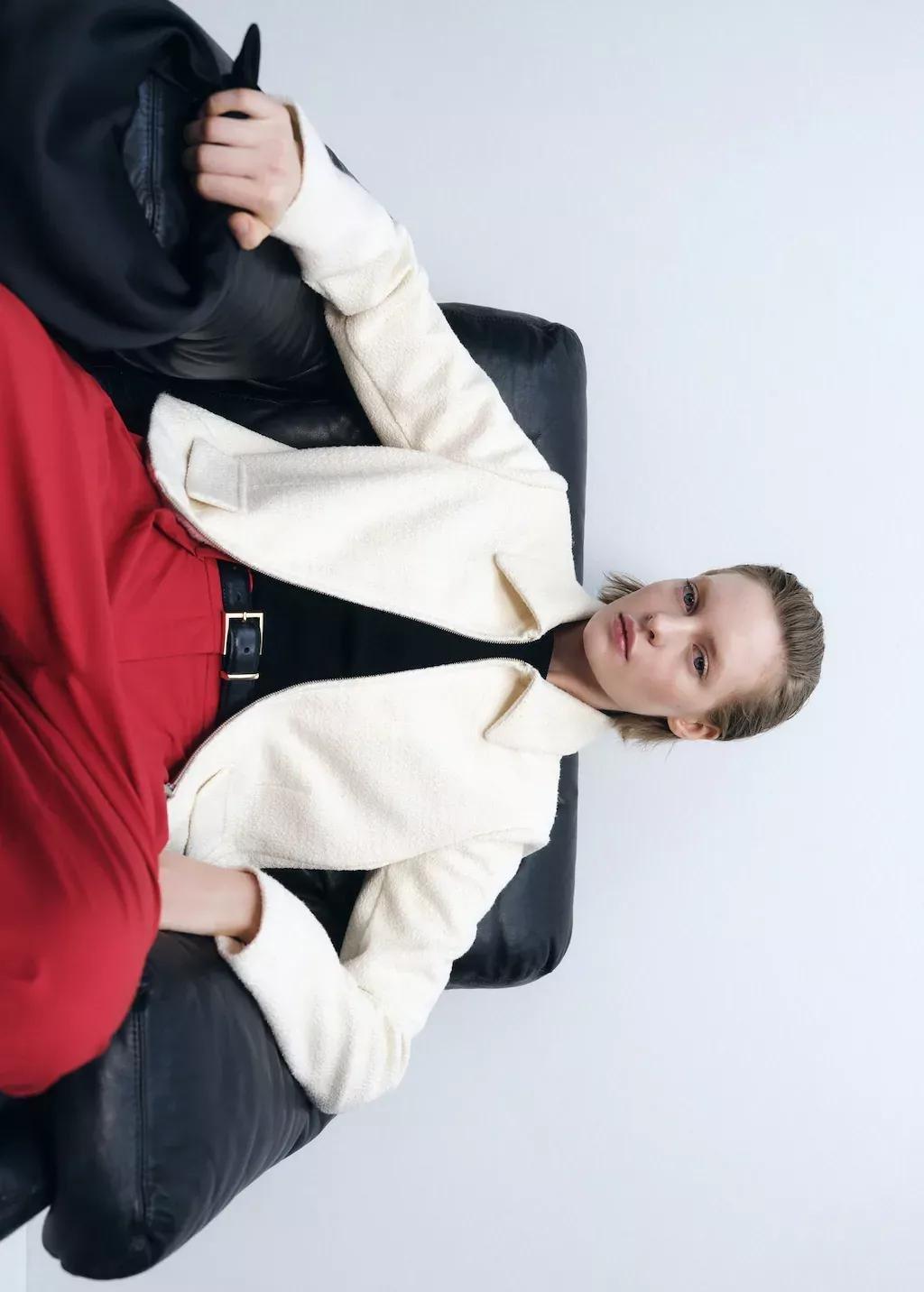 Beige Cotton-Blend Jacket With Lapel, , large image number 2