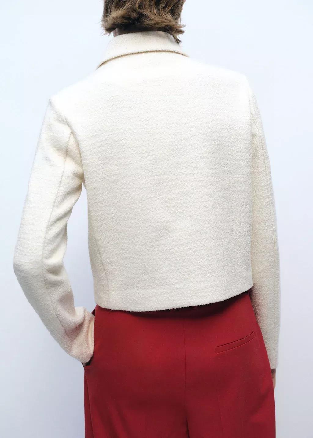 Beige Cotton-Blend Jacket With Lapel, , large image number 7
