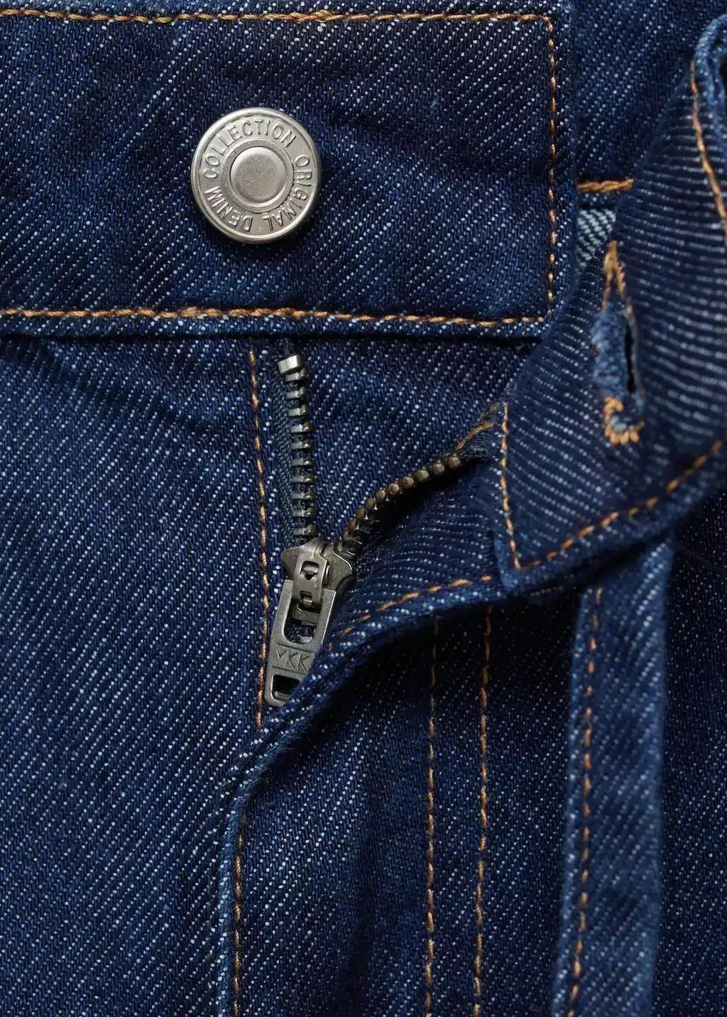 Blue Low Rise Wideleg Jeans With Belt, , large image number 2