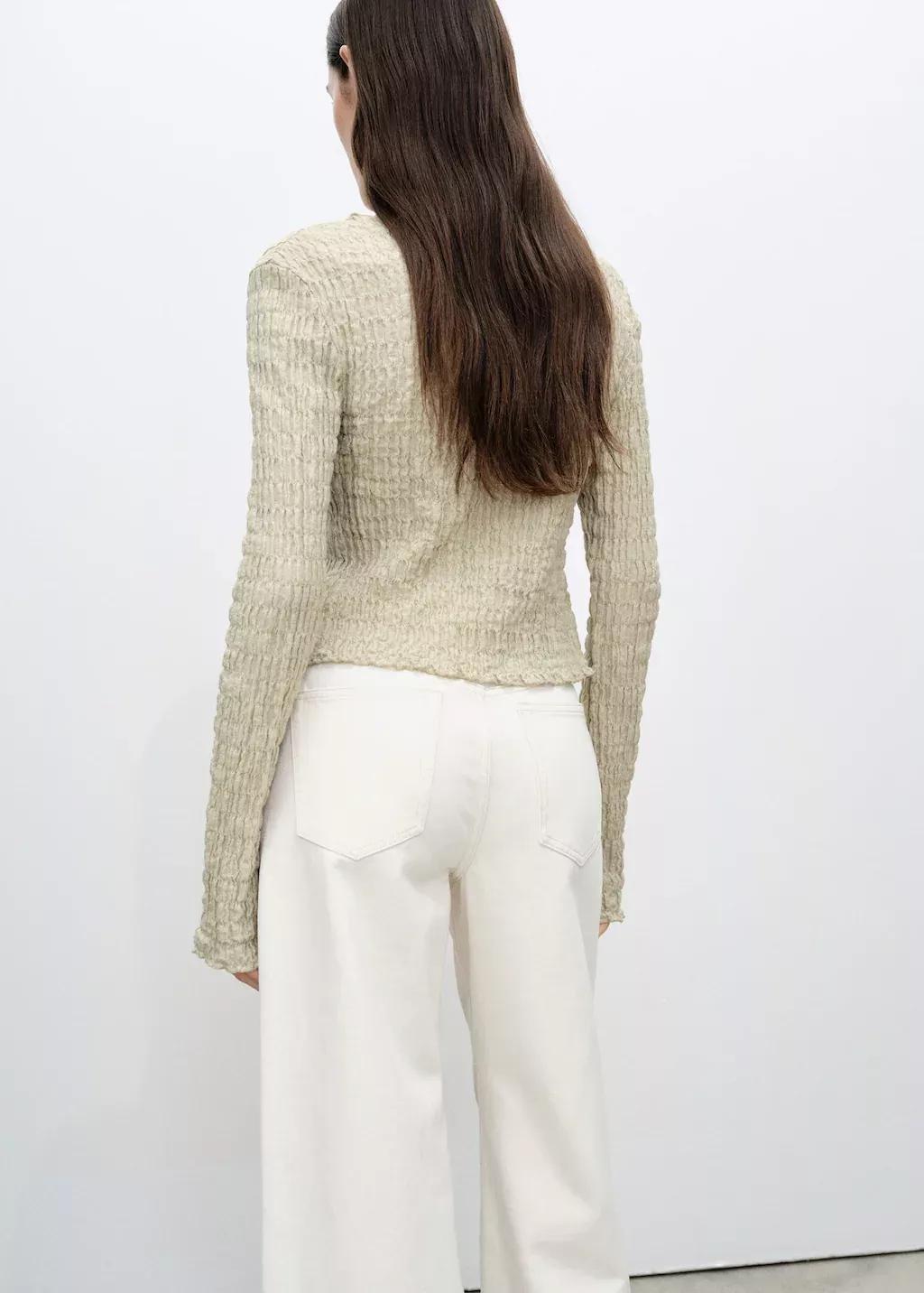 LT PASTEL GREY Cotton textured cardigan with bows, , large image number 4