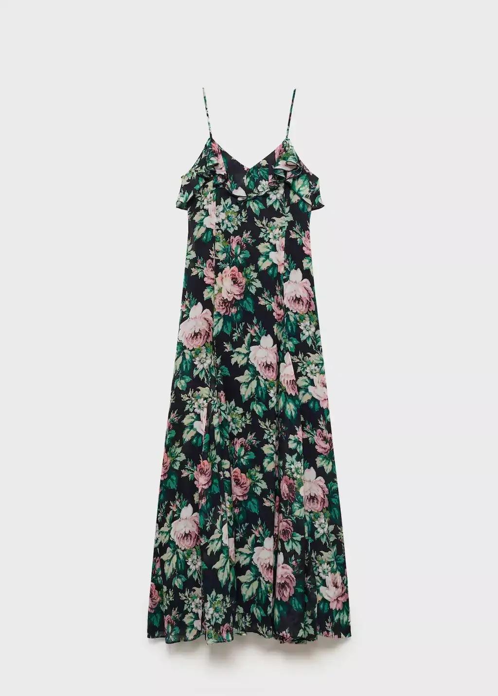 Black Floral Slip Maxi Dress, , large image number 4