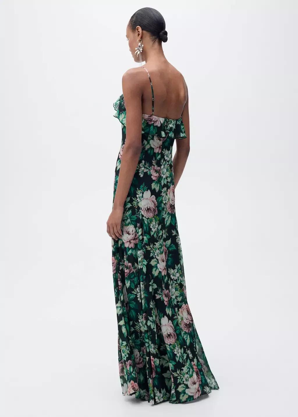 Black Floral Slip Maxi Dress, , large image number 7