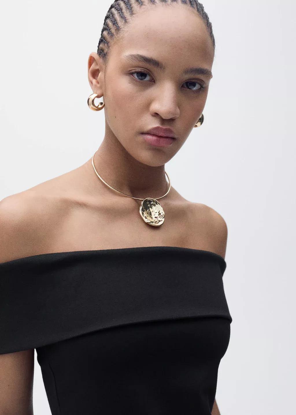 Black Off-Shoulder Top, , large image number 1