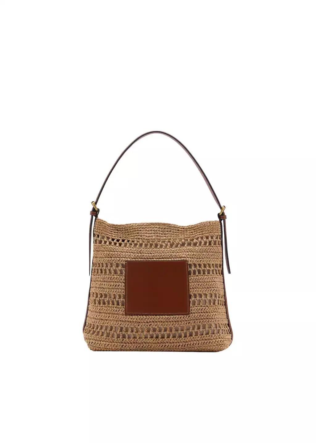 Brown Natural Fibre Shoulder Bag, 0201_CU, large image number 3