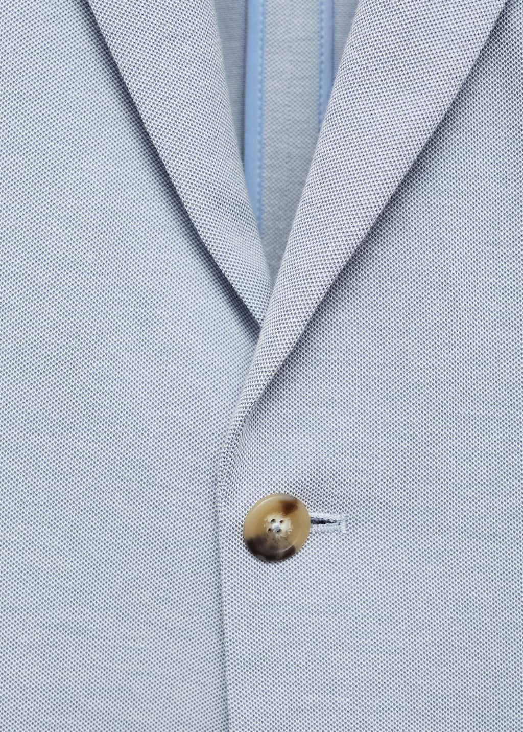 Blue Lt Pastel Slim Fit Cotton Blazer, , large image number 4