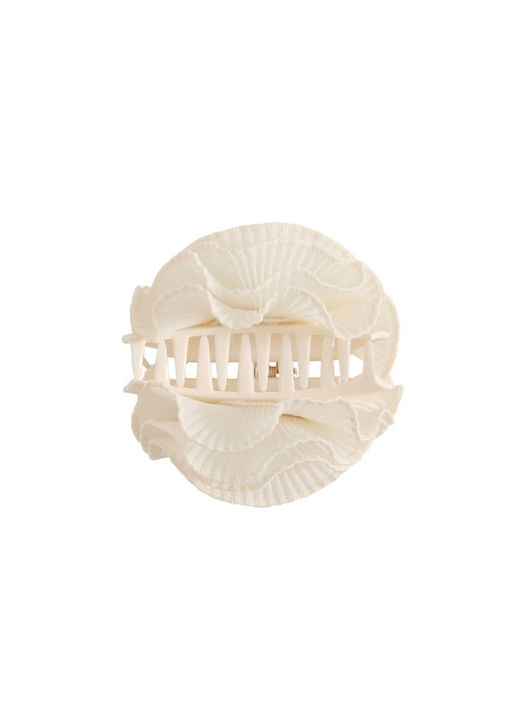 Beige Textured-Flower Hair Clip, 0201_05, large image number 2