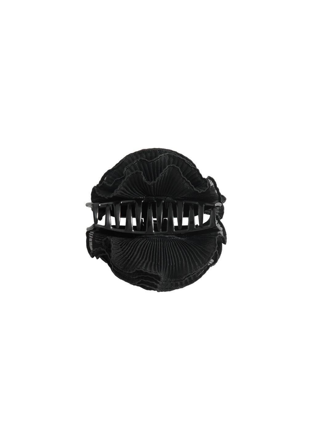 Black Textured-Flower Hair Clip, 0201_99, large image number 2