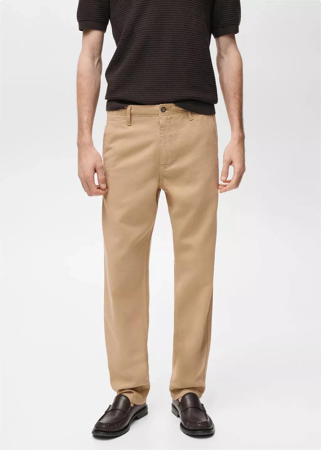 Beige Lyocell Regular-Fit Jeans, , medium