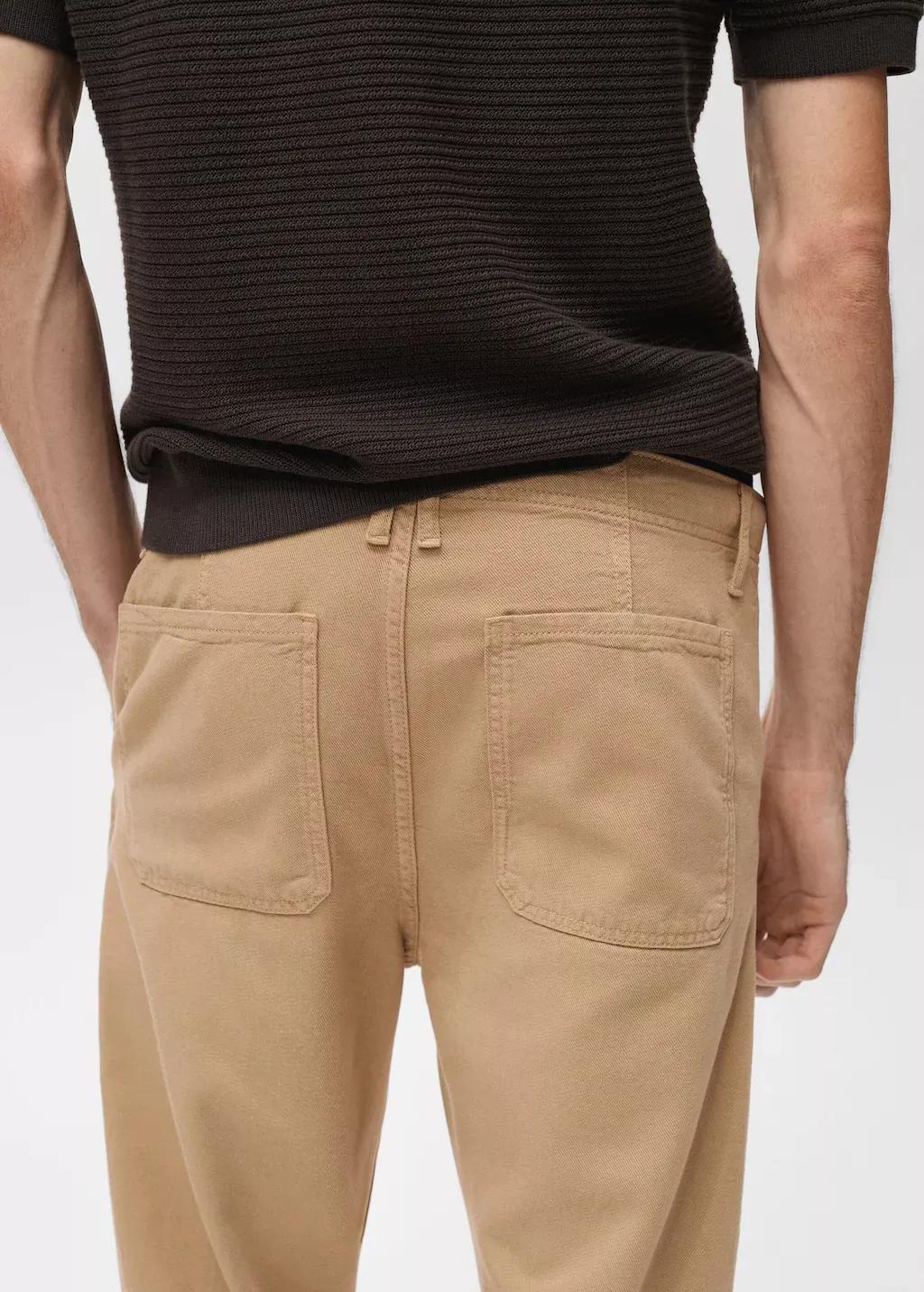 Beige Lyocell Regular-Fit Jeans, , large image number 4