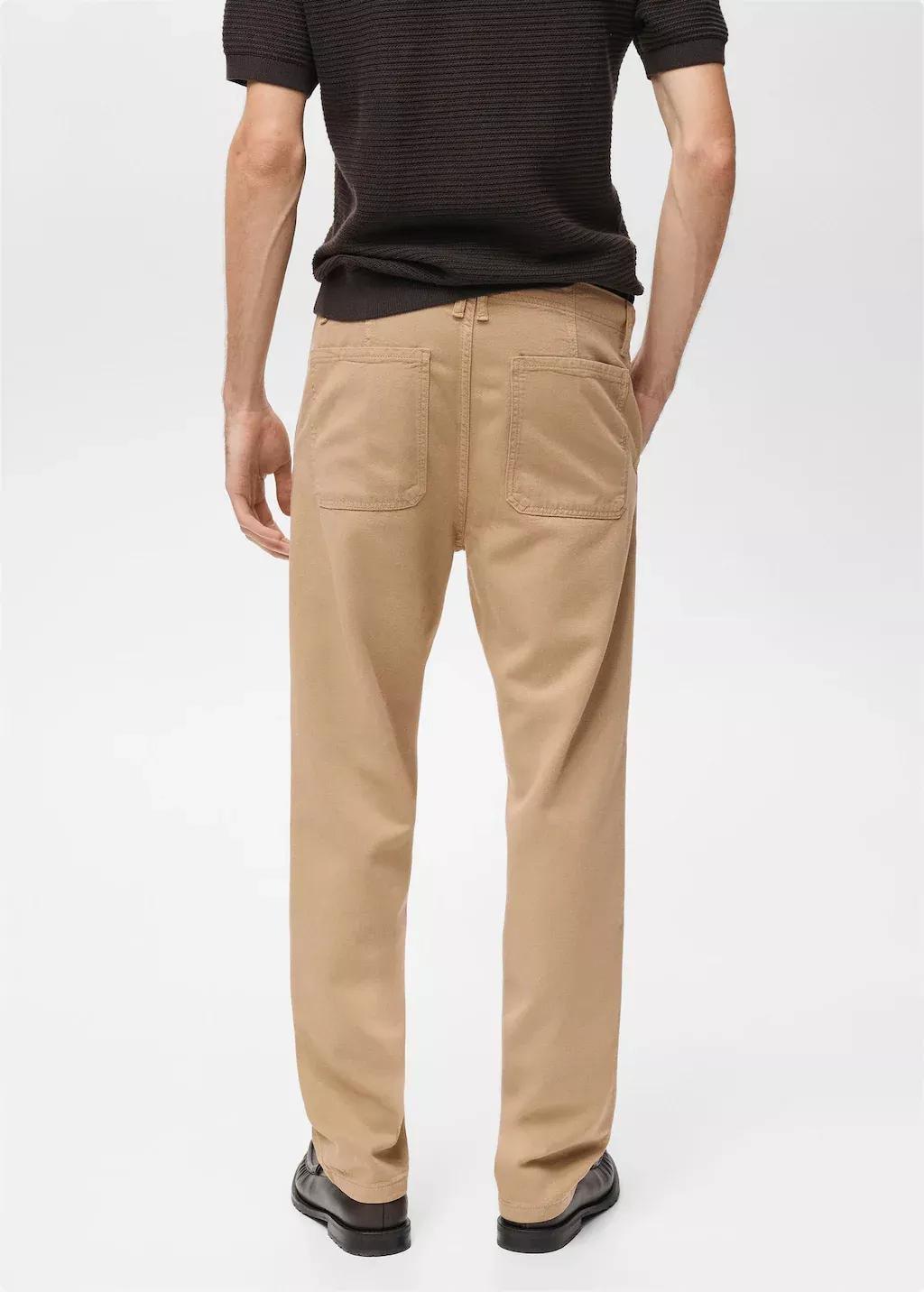 Beige Lyocell Regular-Fit Jeans, , large image number 6