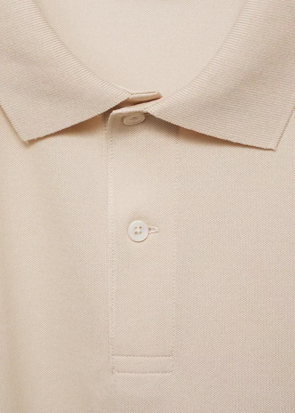 Beige Relaxed-Fit Cotton Piqu� Polo Shirt, , large image number 4
