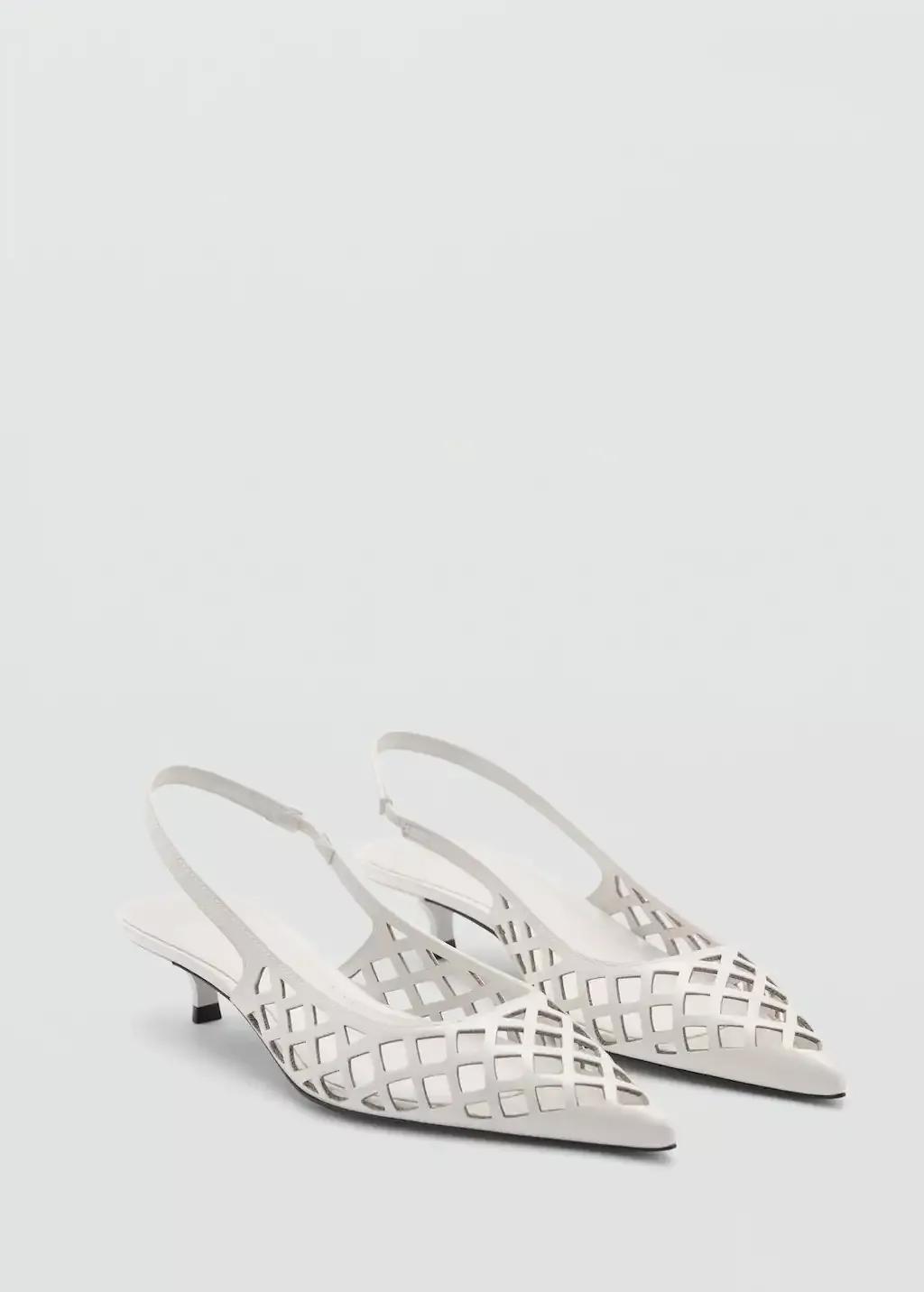 White Die-Cut Kitten Shoes, , medium