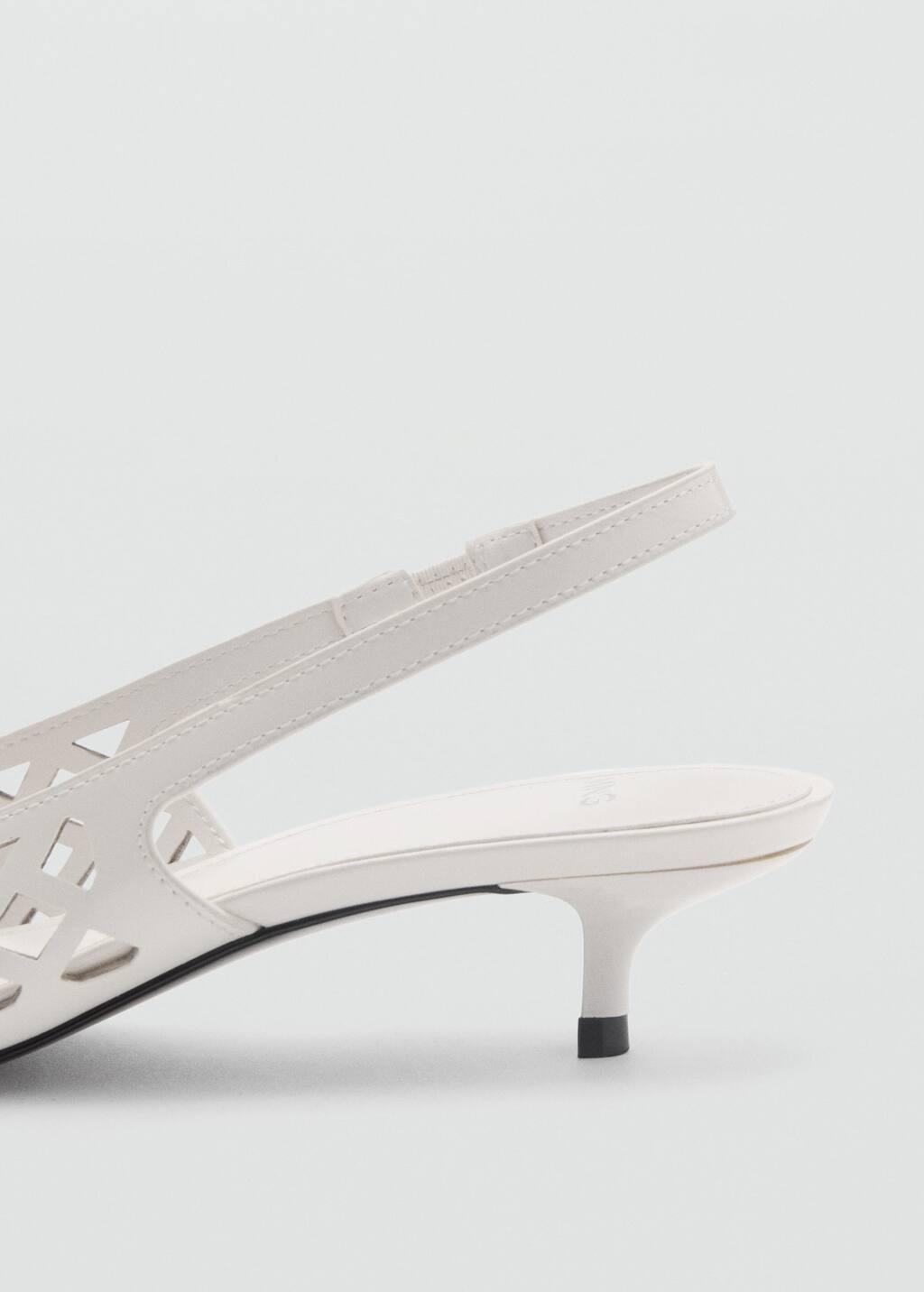 White Die-Cut Kitten Shoes, , large image number 1