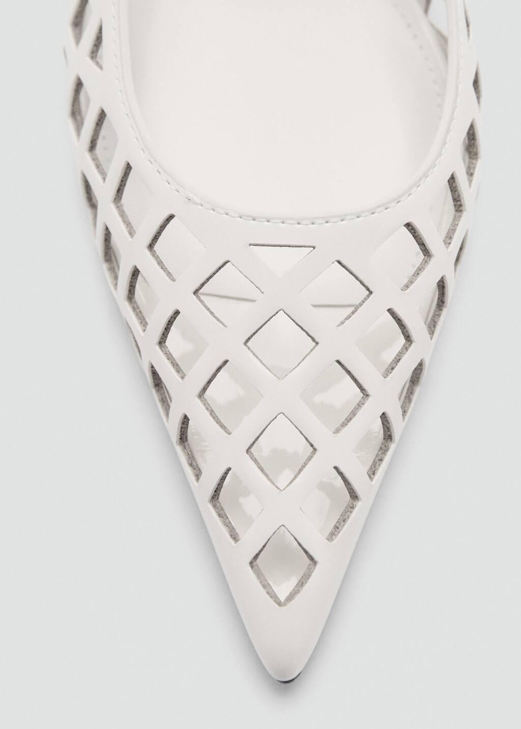 White Die-Cut Kitten Shoes, , large image number 2