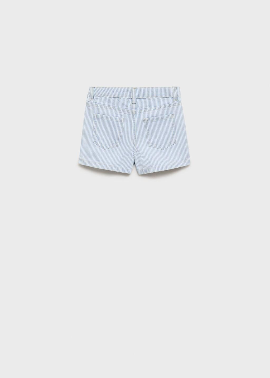 Blue Striped Denim Shorts, Baby Girl, , large image number 1