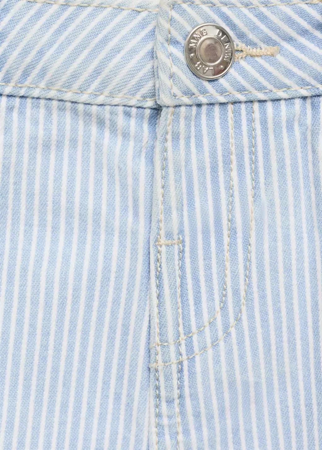 Blue Striped Denim Shorts, Baby Girl, , large image number 2