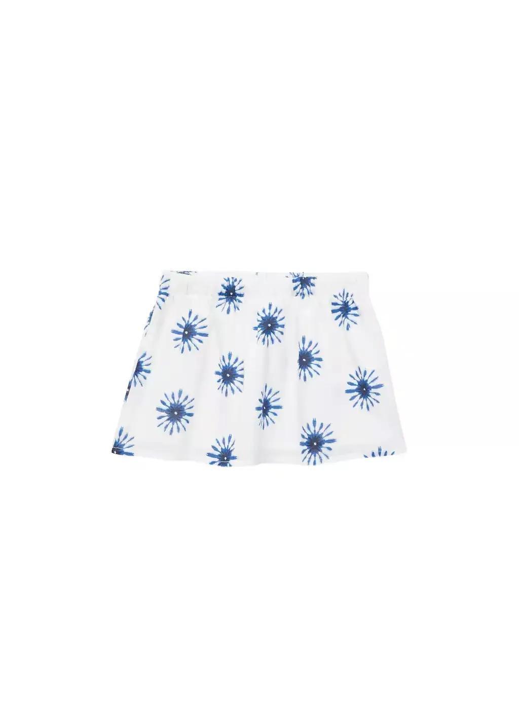 White Printed Short Skirt, , large image number 0