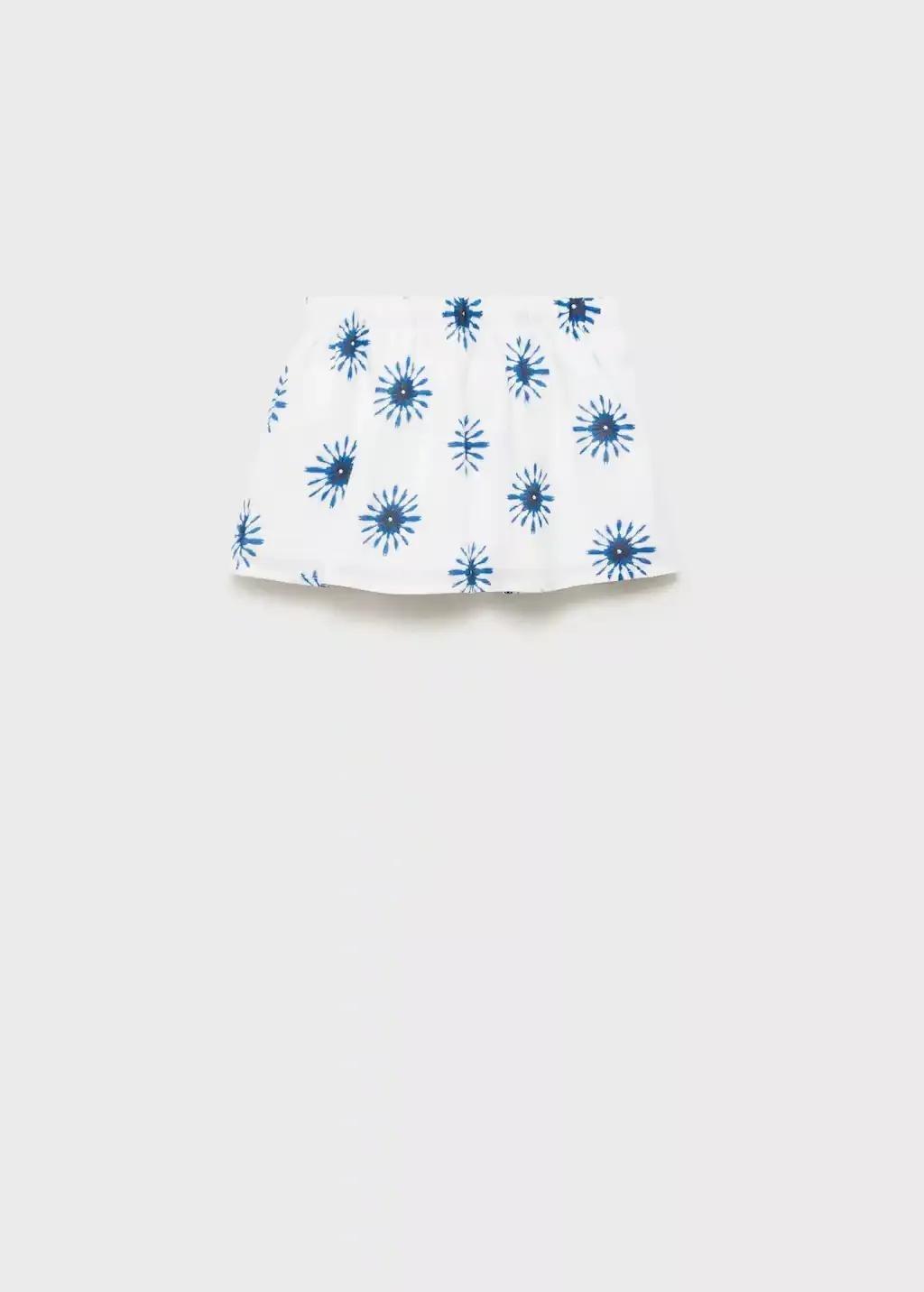 White Printed Short Skirt, , large image number 4