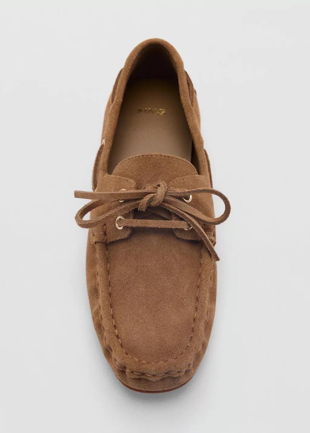 Brown Suede Boat Shoes With Laces, , large image number 2