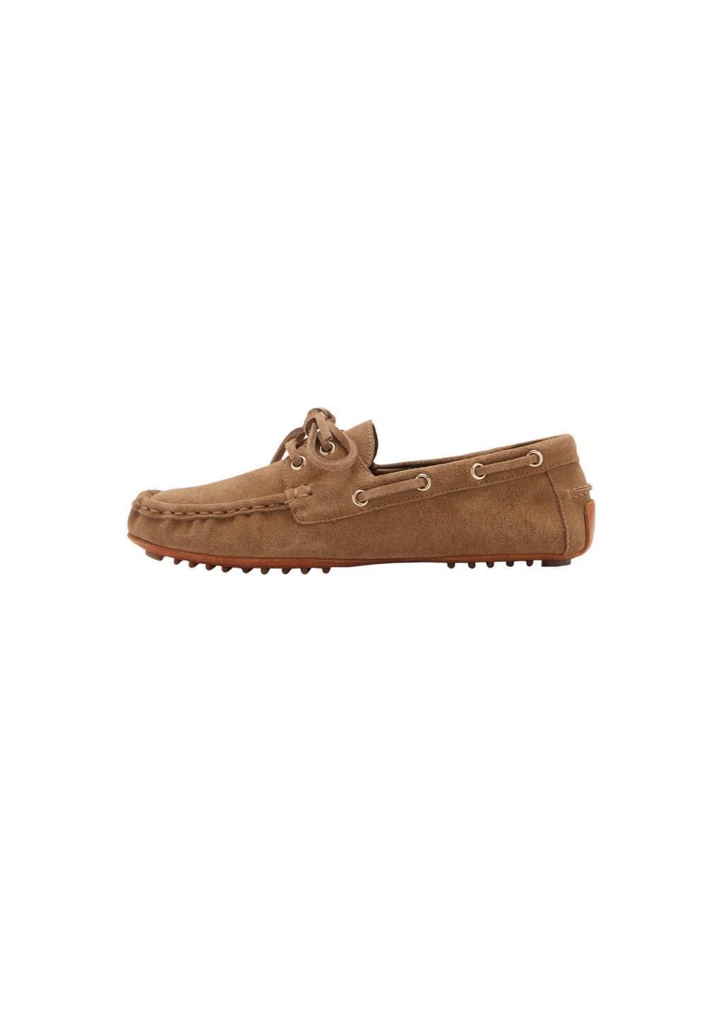 Brown Suede Boat Shoes With Laces, , large image number 3