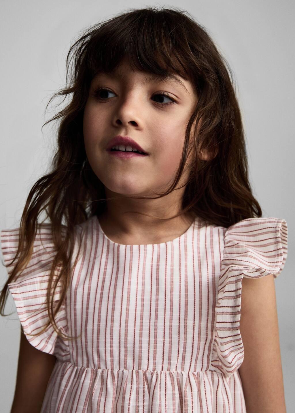 Red Ruffled Striped Dress, Baby Girl, , large image number 3