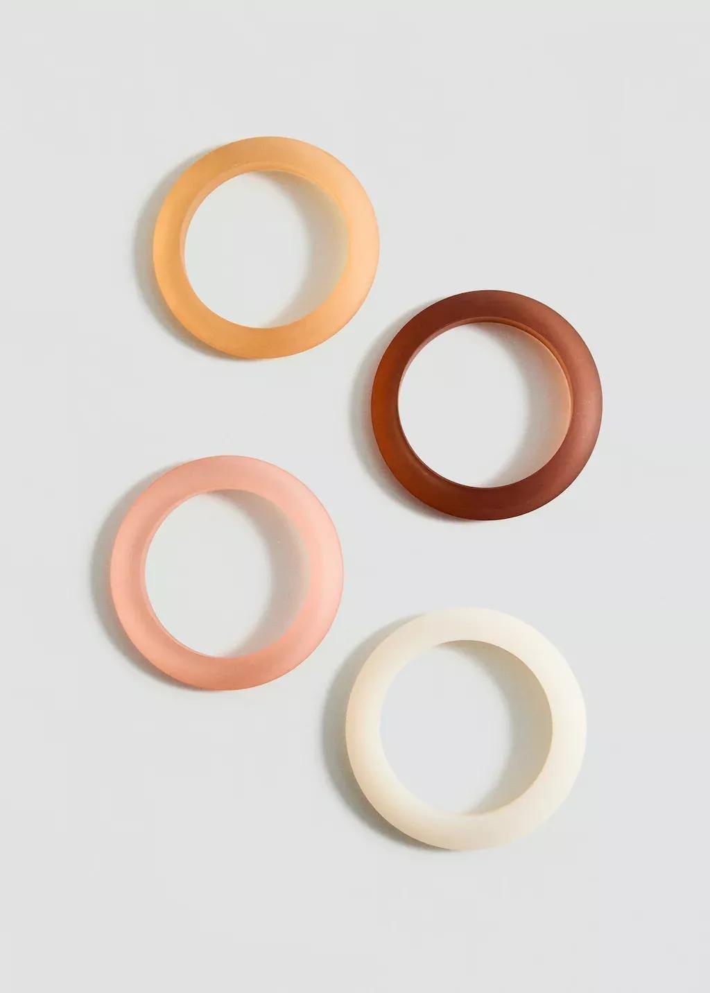 Brown Set Of Combined Resin Bracelets, 0201_30, large image number 0