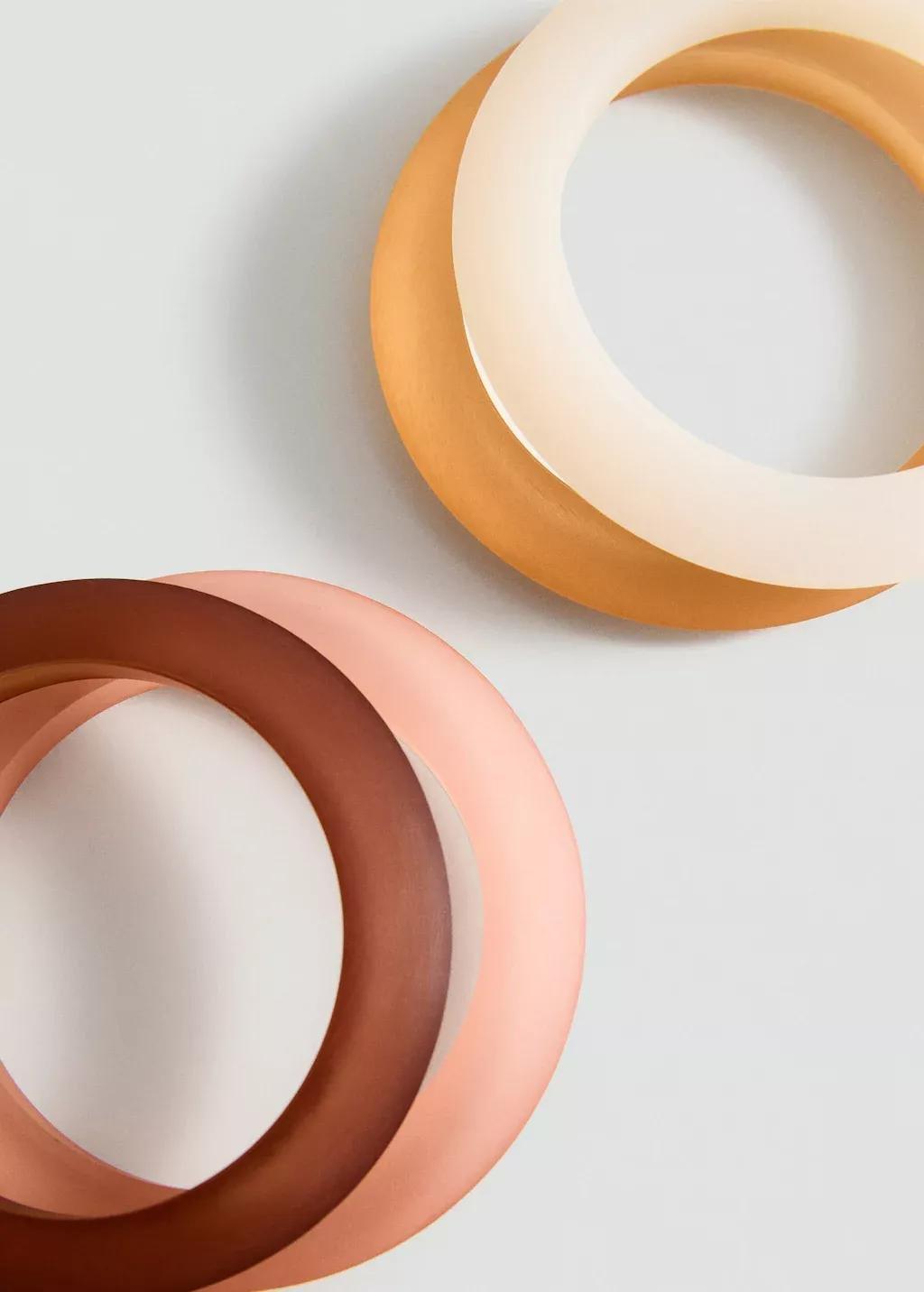 Brown Set Of Combined Resin Bracelets, 0201_30, large image number 1