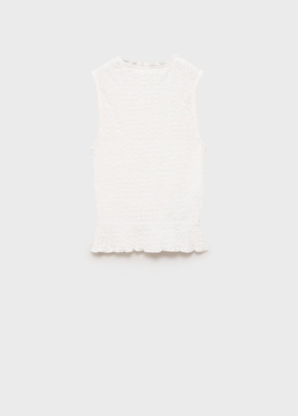 White Ruched-Texture Top, Kids Girl, , large image number 2