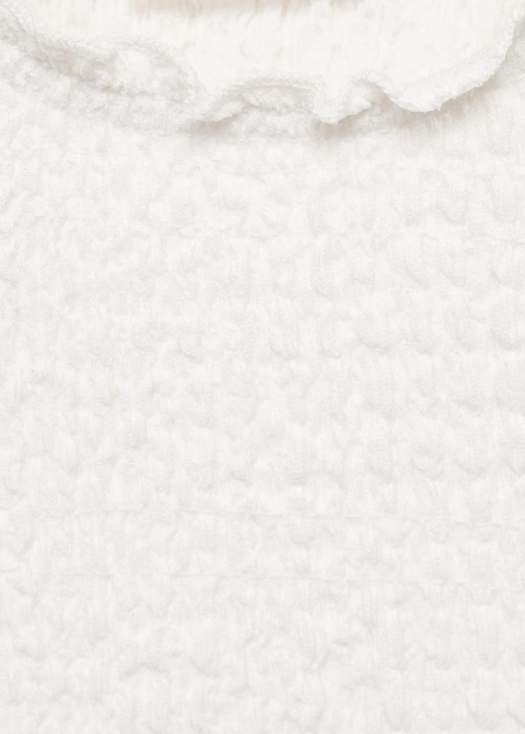 White Ruched-Texture Top, Kids Girl, , large image number 4