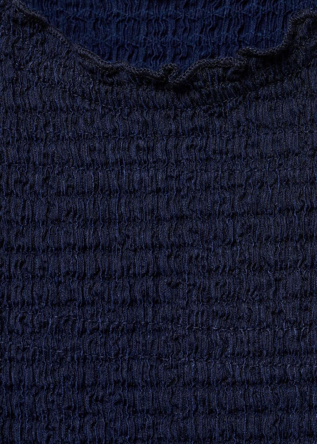 Navy Ruched-Texture Top, Kids Girl, , large image number 2