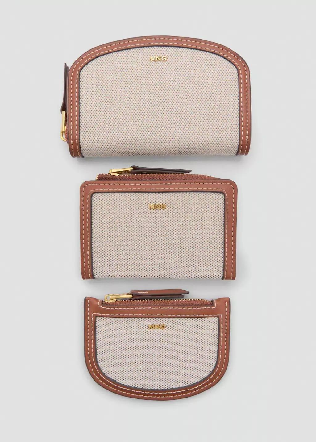 Brown Mini Oval Canvas Card Holder, Medium Brown, large image number 2