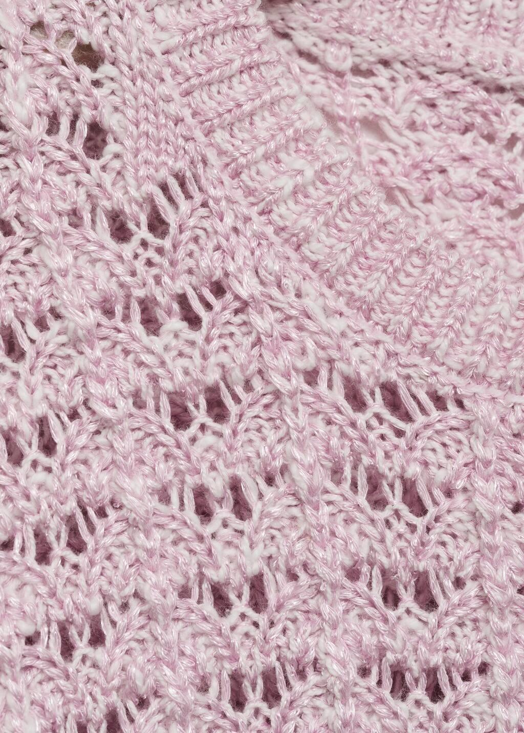 Purple Lt Pastel Openwork Knit Sweater, Kids Girl, , large image number 5