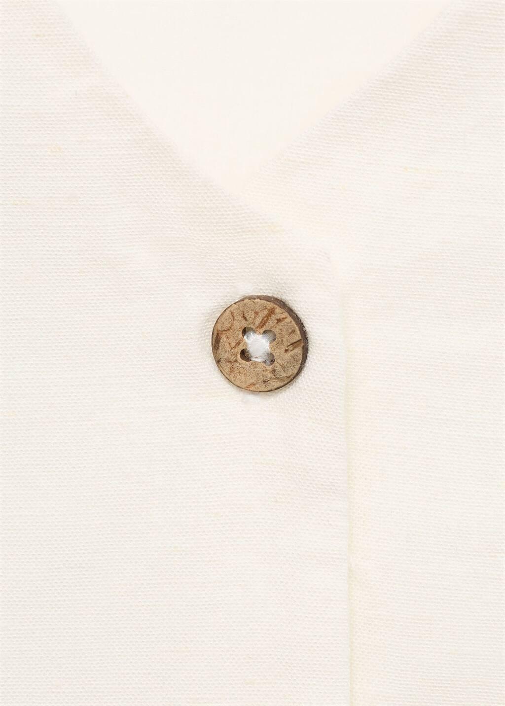 White Linen Waistcoat With Buttons, Baby Girl, , large image number 5
