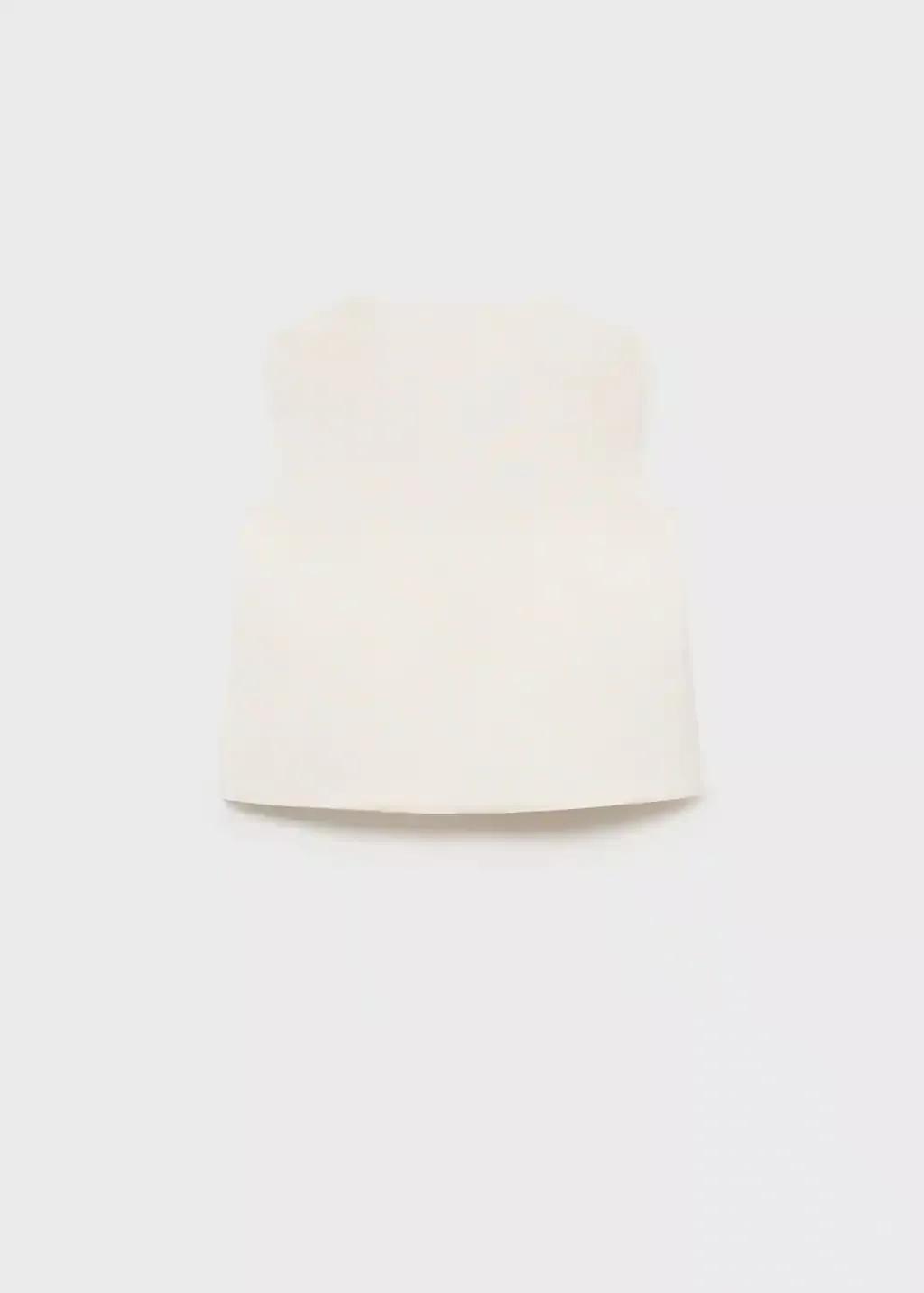 WHITE Linen waistcoat with buttons, Baby Girl, , large image number 6
