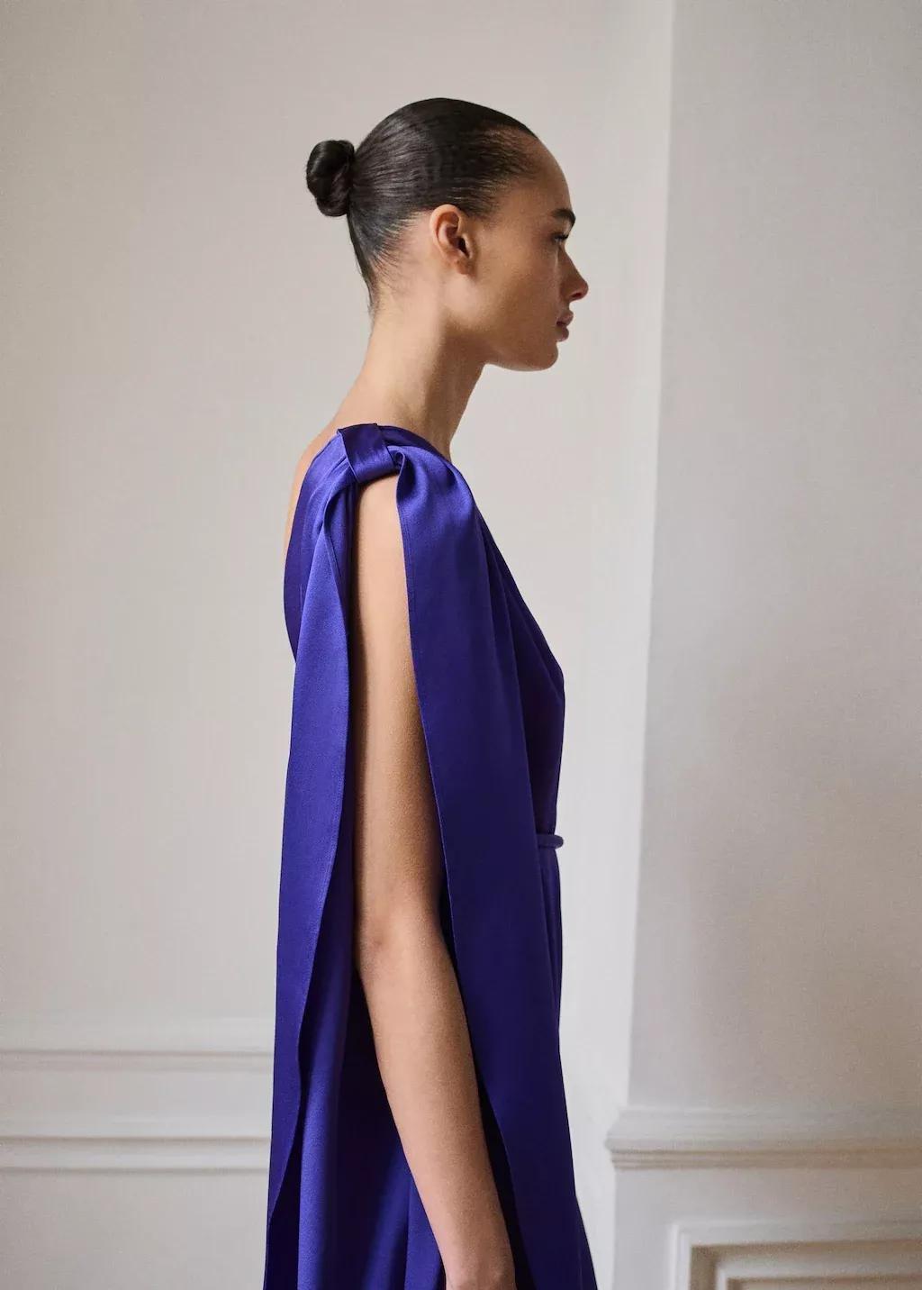 Blue Satin Maxi-Ruffle Jumpsuit, , large image number 0