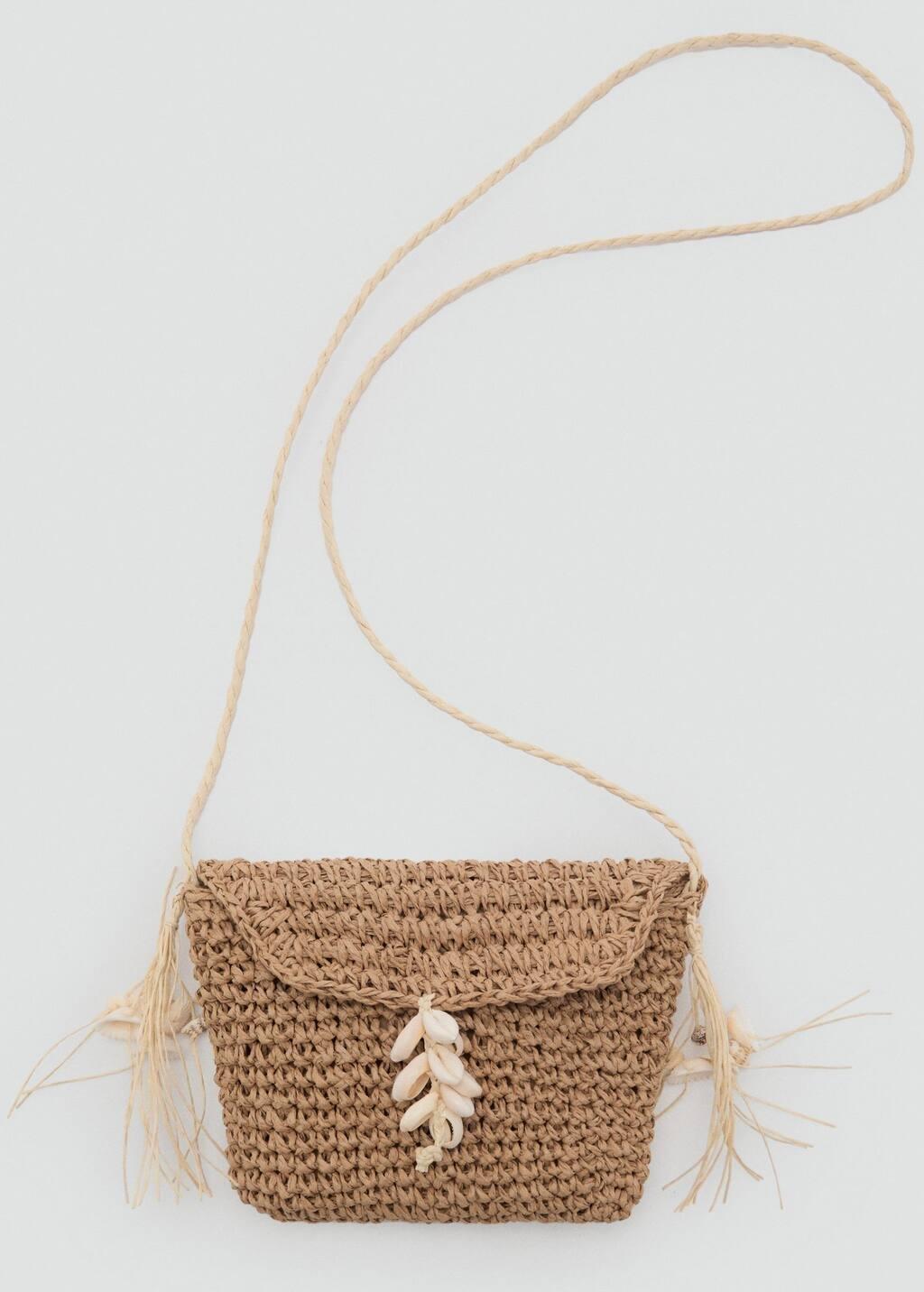 Brown Mini Straw Bag, Kids Girl, Medium Brown, large image number 2
