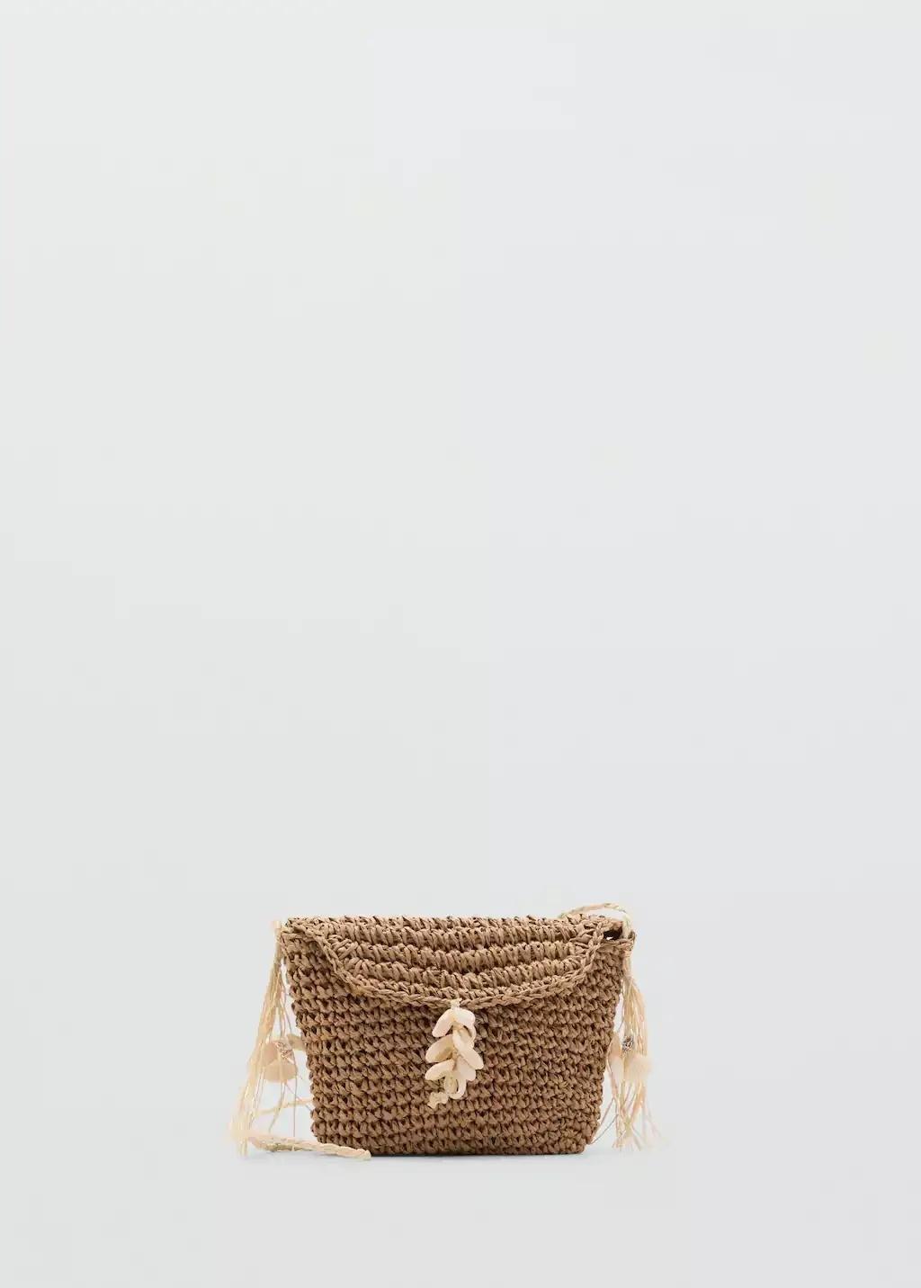 Brown Mini Straw Bag, Kids Girl, Medium Brown, large image number 3
